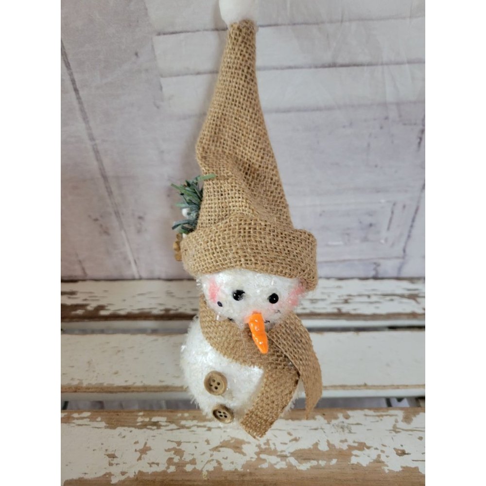 Shabby chic snowman home decor burlap